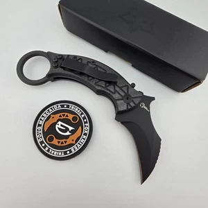 Fox Tribal K Folding Karambit FX-802CG10 3.03" Black PVD N690 Carbon Fiber G10 - Picture 1 of 13