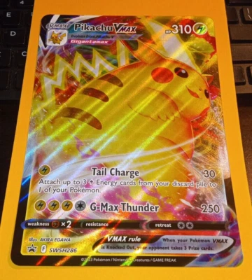 Pokémon Pikachu VMAX JUMBO Shiny Card - SWSH286 Black Star Promo - 2023 - Image 1 of 2