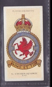 RAF BADGES - No. 18 Bomber Squadron - 80 + year old UK Card # 12 - Picture 1 of 2
