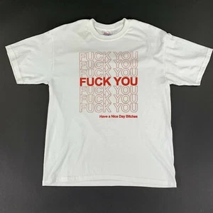Vintage neu ohne Etikett NEU weiß F*ck You T-Shirt Supreme Off-White Rag & Bone Deadstock - Bild 1 von 8