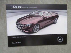 Mercedes Benz E-Klasse Cabriolet 25th Anniversary Edition 16.6.2017 220d 200 300 - Bild 1 von 4