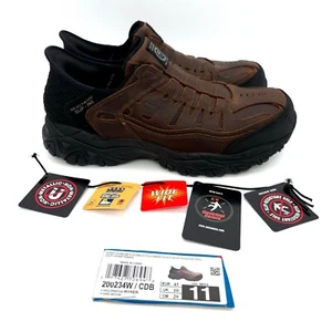 Skechers Holdredge-Ryker Arbeitsstiefel Herren 11 extra weit dunkelbraun Comp Toe - Bild 1 von 15