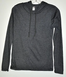 Camiseta con capucha yunque manga larga tejido suave gris carbón para damas talla pequeña nueva sin etiquetas - Imagen 1 de 3