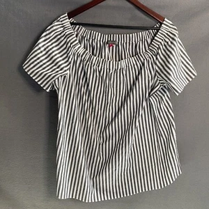 vince camuto top xl grau weiß off shoulder extra große Streifen fresh feel s29 - Bild 1 von 11