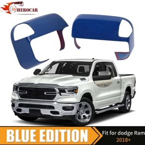 2x Cubiertas de espejo retrovisor de remolque azules con señal de giro para Dodge Ram 1500 2019+ accesorios - Imagen 1 de 8