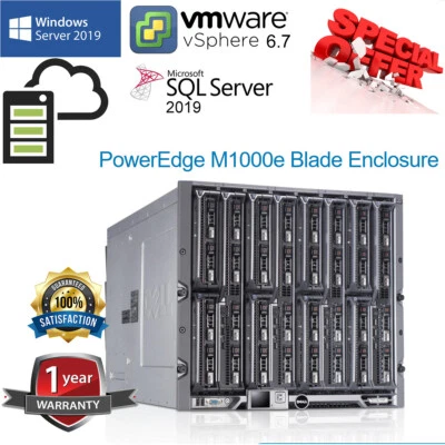 Dell PowerEdge M1000e Blade Server Enclosure V 1.1 6 PSU 9 FAN 1 CMC KVM 16 port - Image 1 of 4
