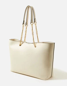 Monsoon Accessorize Chain tote bag white / cream elegant smart laptop bag - Picture 1 of 10