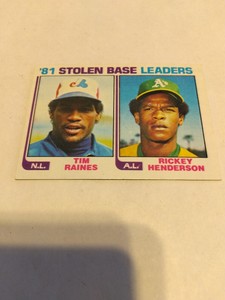 1982 Topps '81 Stolen Base Leaders' Rickey Henderson & Tim Raines