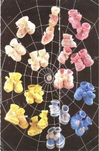 Baby Knitting Patterns for BOOTEES Copy 4 ply Babies 1-6 Months - Picture 1 of 1