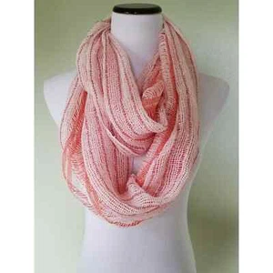 Collection 18 ivory white coral red infinity scarf wrap - Picture 1 of 4