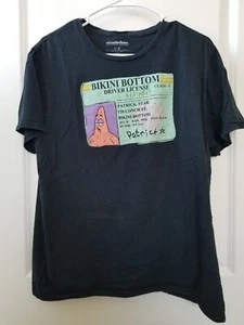 Nickelodeon Spongebob Bikini Bottom Patrick Star Black T-Shirt Boys Size L - Picture 1 of 7