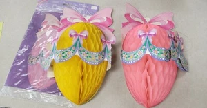 Amscan Dinamarca 2 Decoraciones de Panal de Huevos de Pascua, SIN USAR 11" Rosa, Amarillo - Imagen 1 de 5
