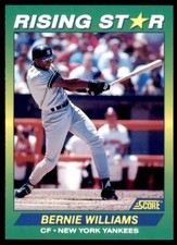 1992 Score 100 Rising Stars Bernie Williams . New York Yankees #34