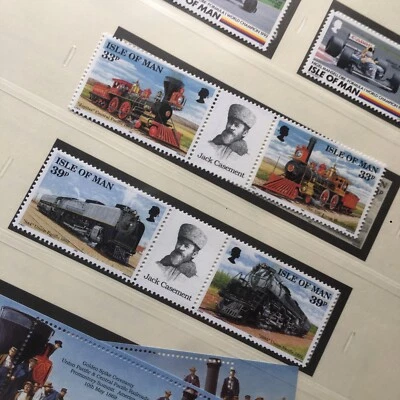 ISLE OF MAN MINT STAMPS 1992 UNION PACIFIC RAILROAD 1992 Mint MNH Set Of 2 X 2 - Image 1 of 2