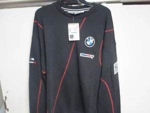 PUMA "BMW MOTORSPORTS" MENS PIT CREW SWEATSHIRT (LRG) NWT BLACK SPONSORS PATCHES - Picture 1 of 9