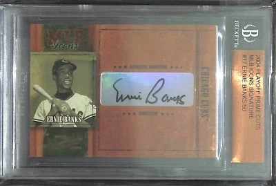 2004 Playoff Prime Cuts NLB Firma Iconos Autógrafo 17 Ernie Banks Nº 38 de 50 Foto 1 de 2