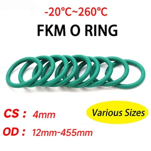 4mm Cross Section Metric (FKM) Rubber Seals O Rings 12mm-455mm OD Green - Imagen 1 de 5