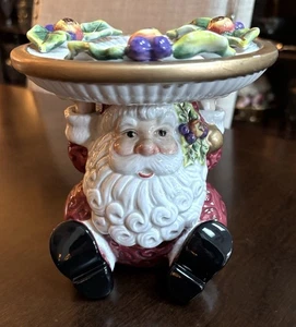 FITZ & FLOYD Essentials VTG Christmas Santa Pillar Candle Holder - Picture 1 of 9