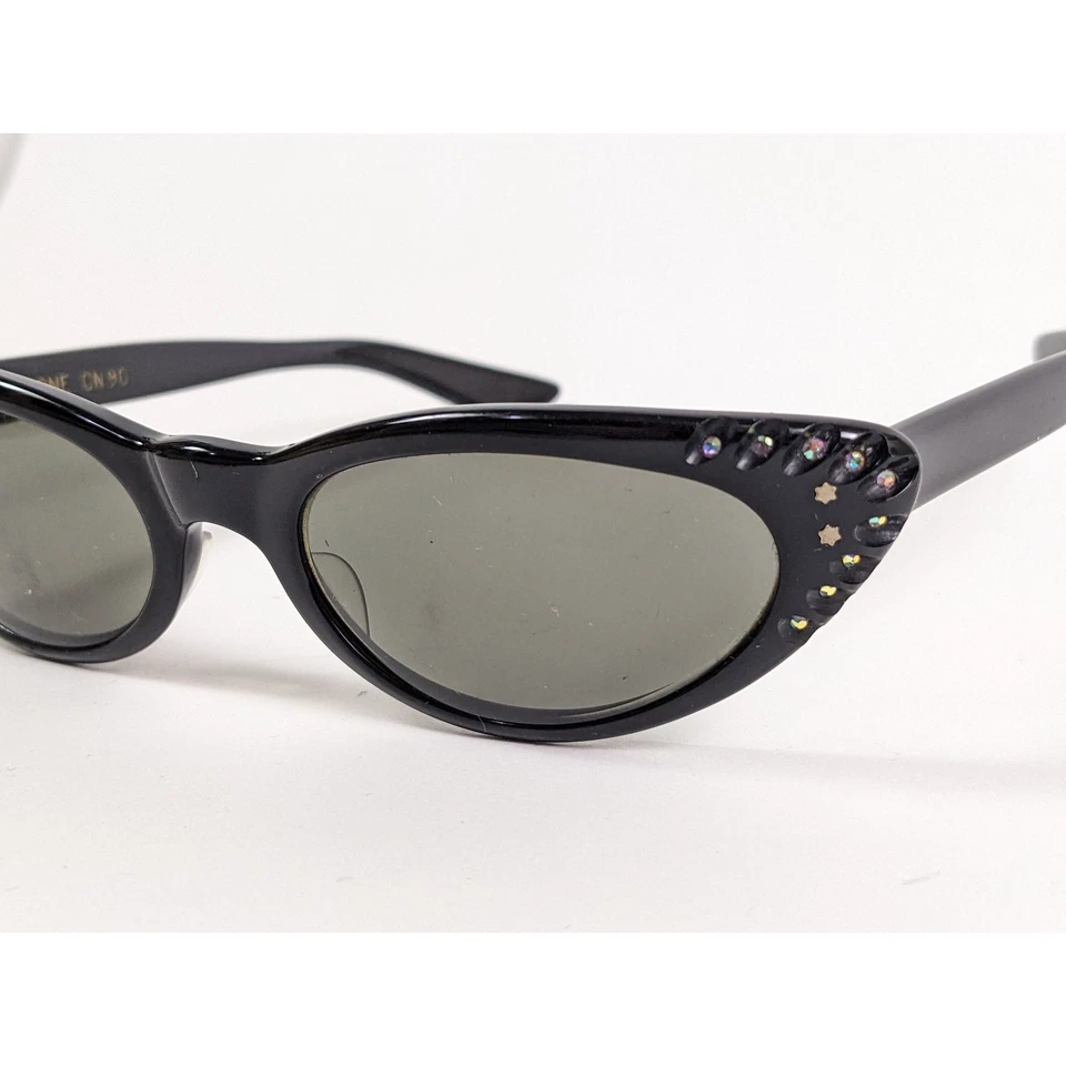 Vintage Rhinestone Cat Eye Sunglasses American Optical Temptress Cateye 50's 60s - Image 1 of 4