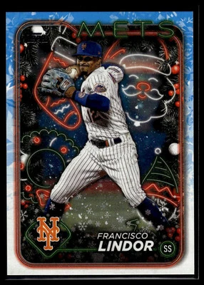 2024 Topps Holiday #H36 Francisco Lindor - Image 1 of 2