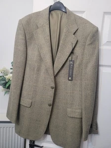 Mens Pure New Wool 40 Inch Jacket Blazer Bnwt Herringbone Fabulous New  - Picture 1 of 21