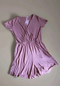 Neu m.Etikett H&M Kurz Overall Jumpsuit Sommer Strand Einteiler Beige Gr.S - Bild 1 von 9