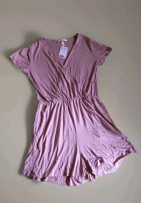 Neu m.Etikett H&M Kurz Overall Jumpsuit Sommer Strand Einteiler Beige Gr.S - Bild 1 von 4