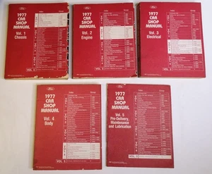 1977 Ford Car Shop Manual 5 Volume Set Mustang Thunderbird Service Repair Book - Picture 1 of 24