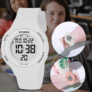 Orologio da polso impermeabile gomma digitale luce LED sport bambini ragazzi ragazze US - Foto 1 di 20