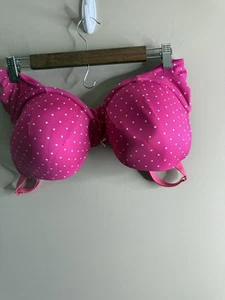 Reggiseno Lane Bryant Cacique rosa a pois leggermente foderato t shirt reggiseno 44C - Foto 1 di 7