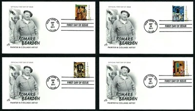USA, SCOTT # 4566-4569, SET OF 4 ARTCRAFT FDC COVERS OF ROMARE BEARDEN YEAR 2011 - Image 1 of 4