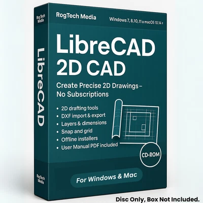 Libre Cad - 2D CAD Computer Aided Design Software for Windows & MAC on CD-ROM - Image 1 of 4