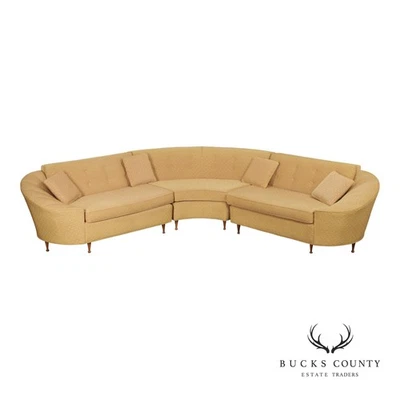 Mid Century Modern Curved Sectional Sofa - Image 1 of 4