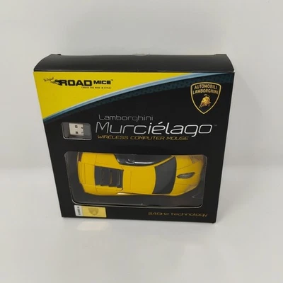 Road Mice Lamborghini Murcielago Wireless Computer Mouse Yellow WITH DONGLE - Image 1 of 4