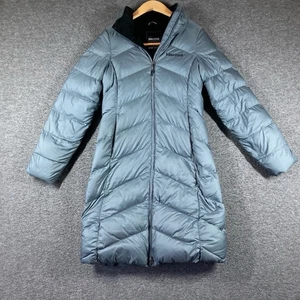 Marmot 700 Fill Down Coat Parka Womens XS Grey Blue Long Quilted Warm Winter - Picture 1 of 12