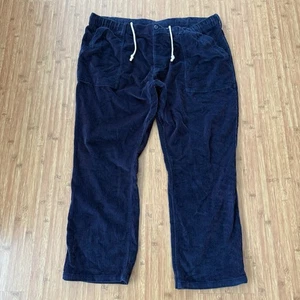 Pantaloni Birdwell Beach Britches uomo 3XL (44x31) velluto a coste bottoni mosca coulisse blu - Foto 1 di 15