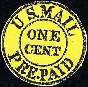 US Scott #6LB10 Mint Hinged VF 1 Cent 1849-1850 US Mail Prepaid Carriers Stamp - Picture 1 of 1