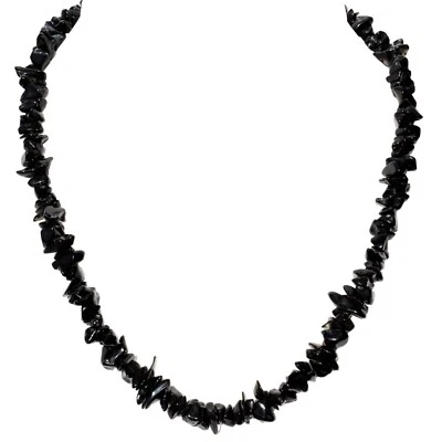 CHARGED  Himalayan Black Obsidian 18" Necklace + Selenite Pocket Puffy Heart - Image 1 of 4