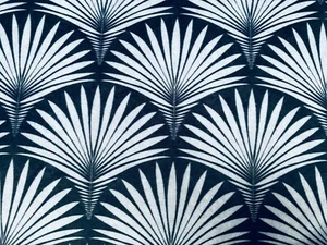 Terciopelo Art Deco FUENTE Ventilador Geométrico Floral Damasco Tela Cortina 140cm Ancho - Imagen 1 de 4