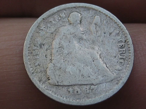 1867 S Seated Liberty Half Dime- San Francisco, About Good Details Cover