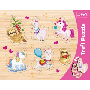 Trefl 6 Stück Kleinkinder pädagogische Lamas Unikron Faultiere Rahmenform Puzzle - Bild 1 von 1