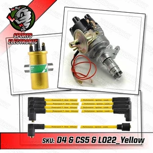 Austin MG A Series 45D4 Electronic Distributor Gold Sports Coil and 8mm HT Leads - Picture 1 of 12