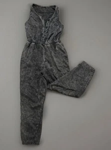 XL Used Denim Style Kordelzug Tasche XL Jumpsuit Einteiler Strampler - Bild 1 von 4
