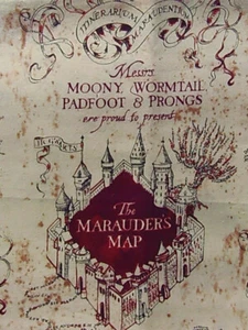 NEU & RARITÄT Camelot Stoffe Hogwarts Harry Potter Marauder's Map * 100 % Baumwolle FQ * - Bild 1 von 3