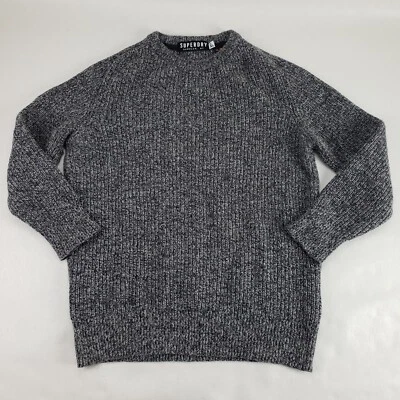 Superdry Wool Blend Knit Sweater Womens XXL Gray Long Sleeve Crew Neck Pullover - Image 1 of 4