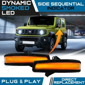 2x Sequential LED Dynamic Wing Mirror Indicator Smoked LED Suzuki Jimny 2019-20 - Picture 1 of 4