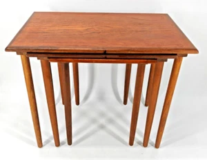 Juego de mesa danesa de teca Fabian años 60 juego de 3 vintage Mid-Century Poul perro vad - Imagen 1 de 12