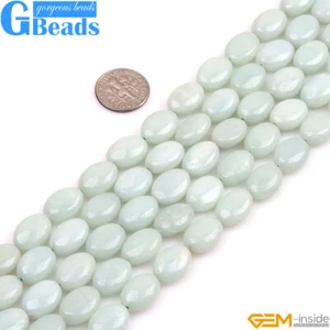 Cuentas ovaladas de piedras preciosas naturales de amazonita para hacer joyas hilo de 15"" GB - Imagen 1 de 4