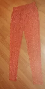 Damen-Leggings LuLaRoe Einheitsgröße OS dehnbar orange hellgelb Blumenmuster - Bild 1 von 4