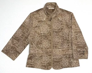 Coldwater Creek Damen Business braun Viskose bestickt Blazer Größe 12 gebraucht, in einwandfreiem Zustand - Bild 1 von 15